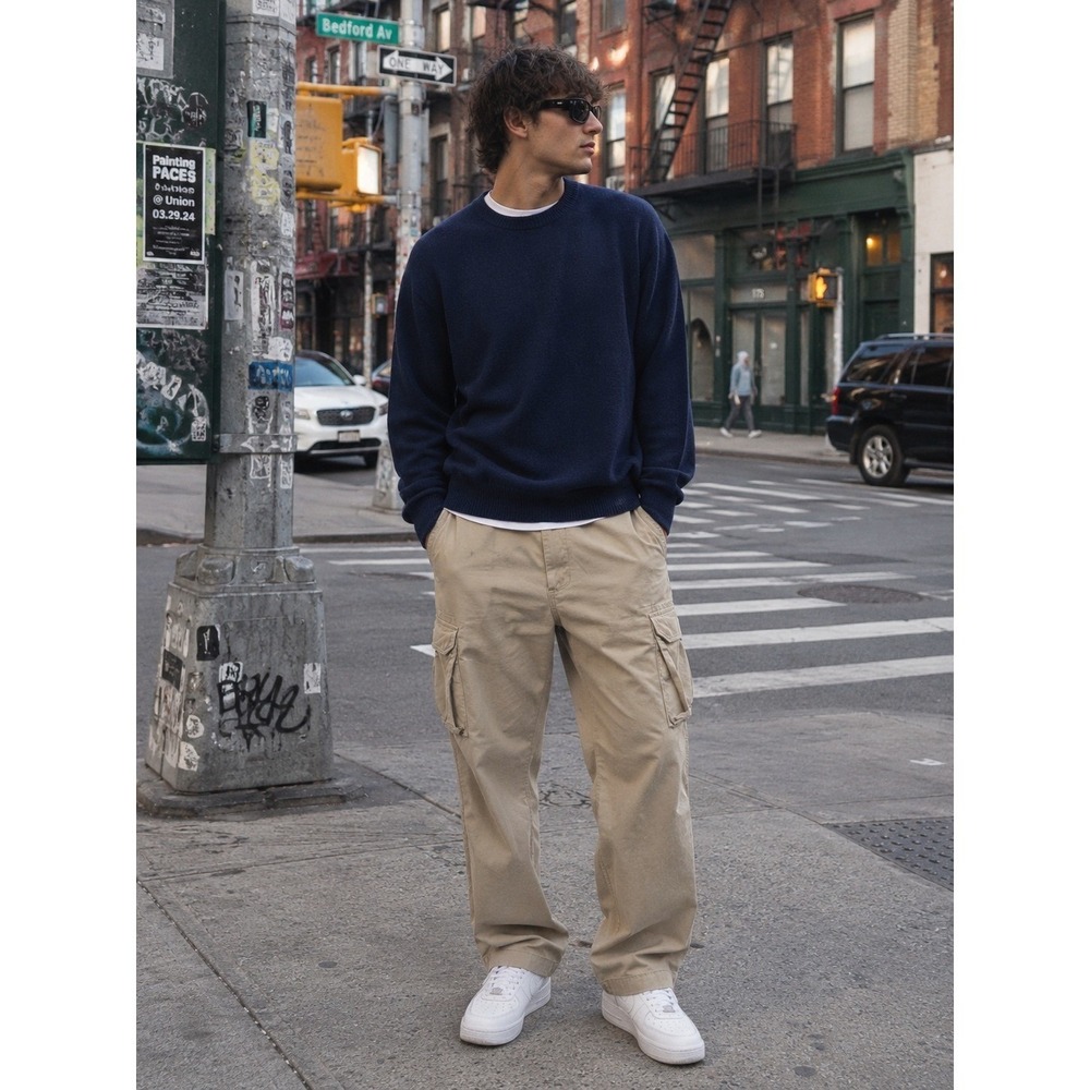 GAP Mens Vintage Cargo Pants Beige Khaki Utility Carpenter Y2K 2000s Relaxed Fit
